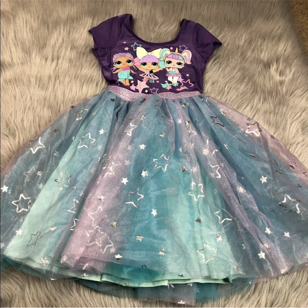 Lol Surprise Purple Blue Star Unicorn Dress XS 4-5